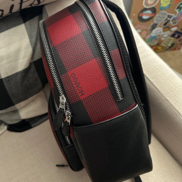 Red Buffalo Coach Mini Backpack Plaid NWT - Picture 5 of 11